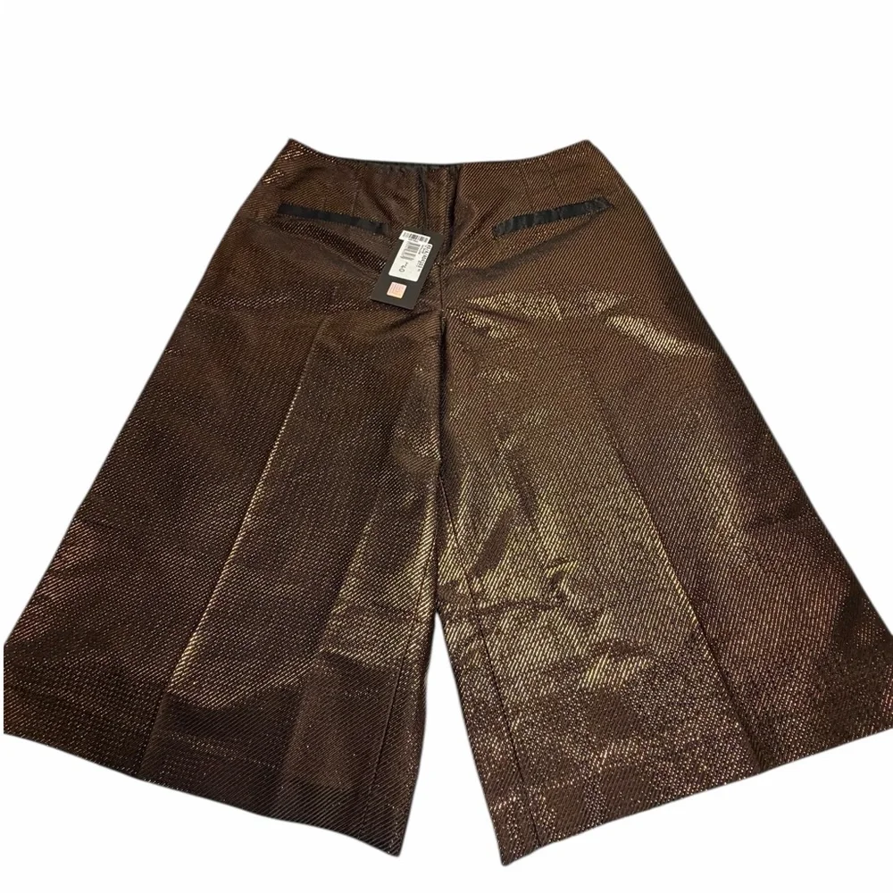 NWT Atos Lombardini Metallic Brown Wide-Leg Bermuda Women’s Shorts Sz 40 - Picture 5 of 15